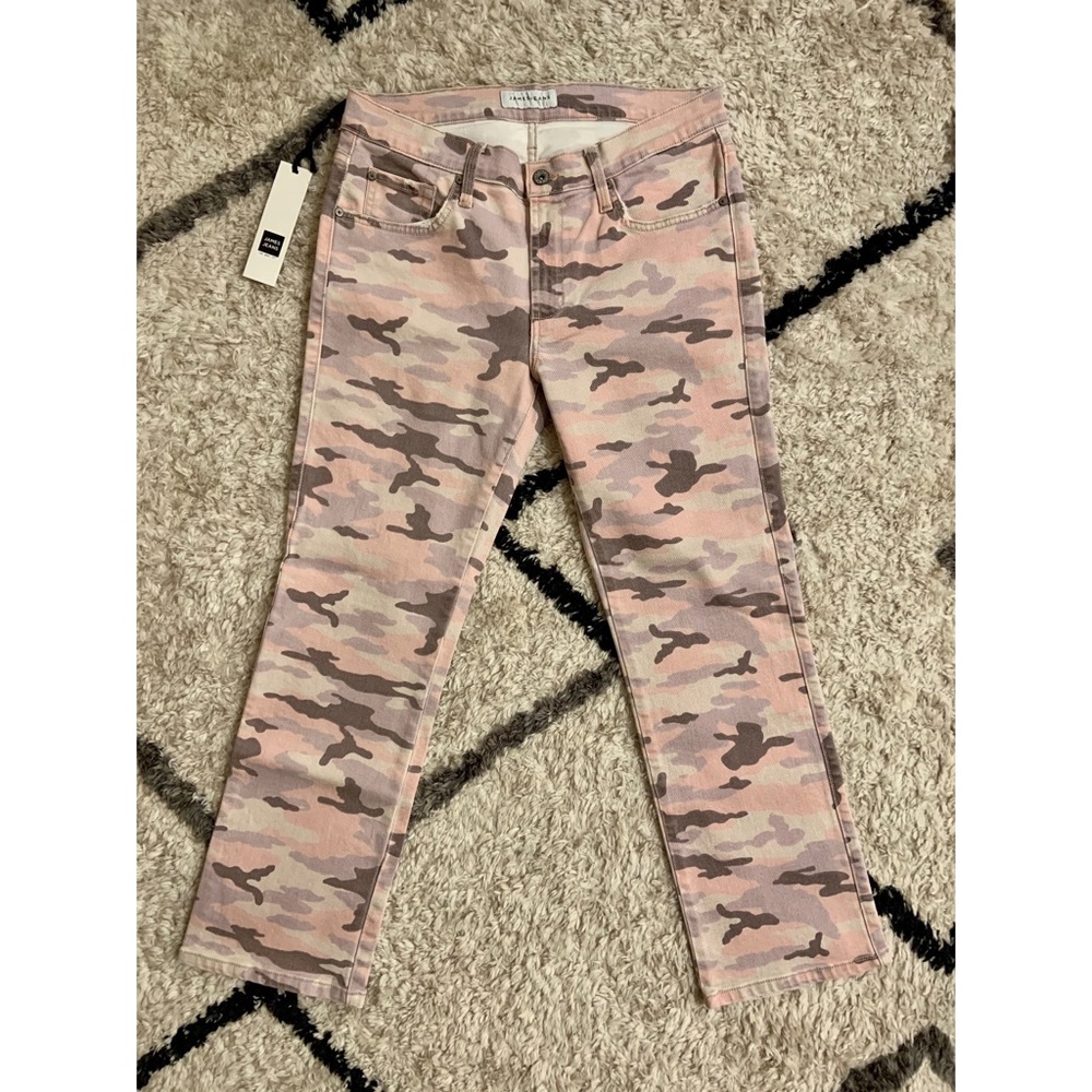 James Jean Straight Crop Pink Commodore Camo Pant